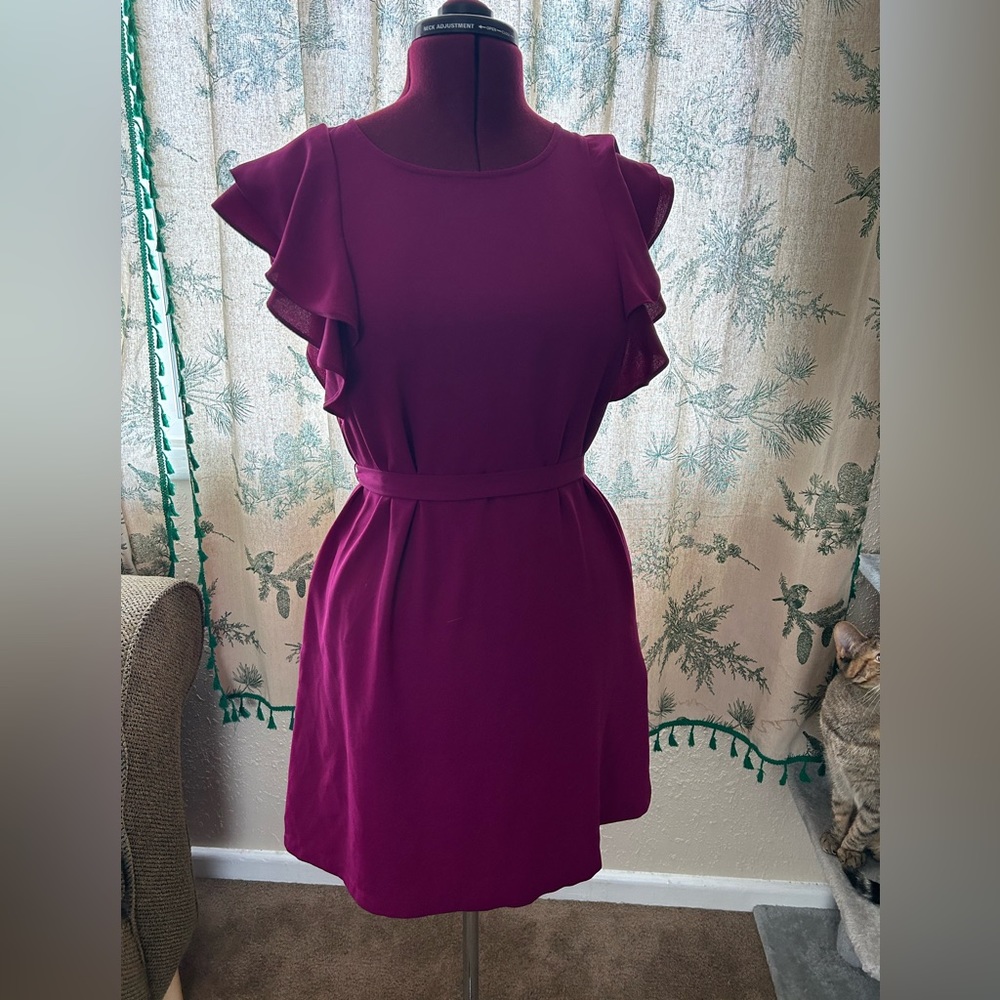 Magenta/Pink Maurice’s Flutter-Sleeve Dress